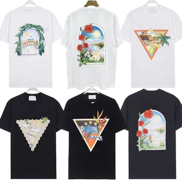 Casas blanca Luxury Designer T Shirt Men Loose Fashion Tshirt Women Tops Outdoor Beach Holiday Round Neck Short Sleeves Casual Streetwear Mens Summer Shirts Tees