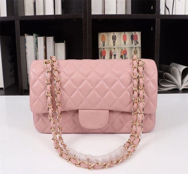 High-quality designer sheepskin bag, the latest gold chain handbag, women's one-shoulder cross-body bag.
