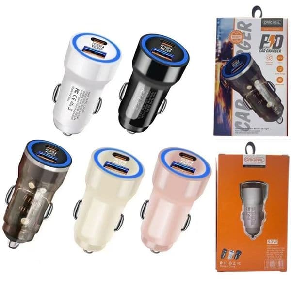 Car Charger QC3.0 USB C 60W Super Fast Charger Quick Charge Cellphone Charging Cigarette Lighter Plug Travel Power Adapter For iphone Samsung Huawei Xiaomi Tablet