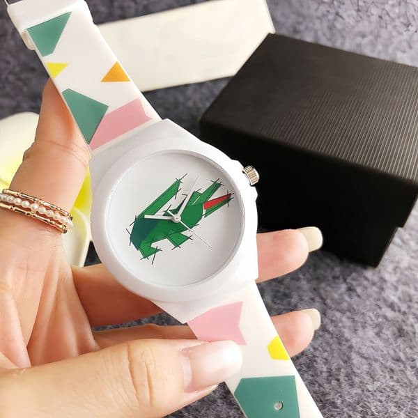 Fashion Full Brand Wrist Watch Men Women Crocodile Style Luxury Rubber Silicone Band Quartz Clock LA24