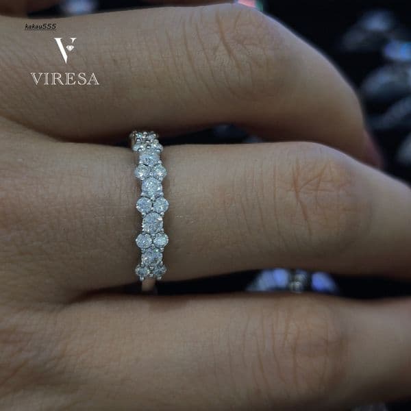 Luxury 925 Silver Moissanite Engagement Rings for Women Diamond Inspired Wedding Band