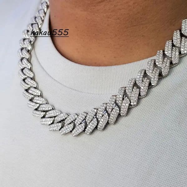 High Quality Cuban Link Chain VVS Moissanite Cuban Link Chain Miami Hip Hop Fine Chains Necklaces For Men And Women