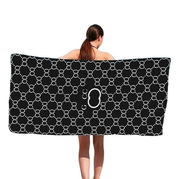 high quality 2025 luxury black Towel ic letter 150cm 75cm designer beach towels fashion brand bathroom products absorbent 160 80cm bath towelL260524
