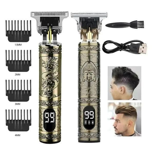 T9 LCD Electric Hair Clipper Cutter Oil Shaving Head Electric Pusher Carving Electric Shaver Rechargeble Hair Trimmer Shaver for Men Care