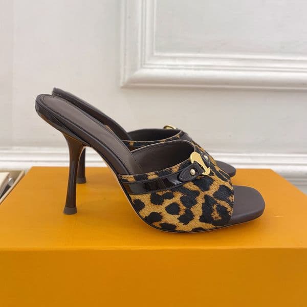 6am mule High heel Women Designer Sandals wed dress for bride murakami Pink Denim shoe leather Leopard Stiletto Kitten heels slingback Pumps Casual Luxury shoes 35-42