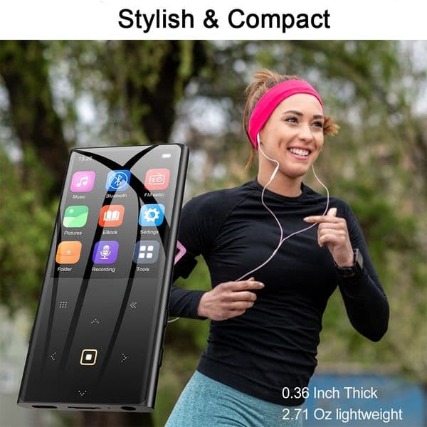 Portable MP3 Music Player with Built-in Speakers for Students - Supports Songs & Novels Reading via Bluetooth/SD Card