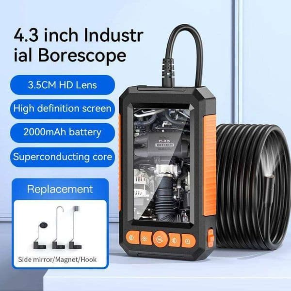 Waterproof Inspection Camera 1080P Endoscope with 4.3-inch IPS Screen for Pipe Sewer Borescope Monitor Car Repair LED