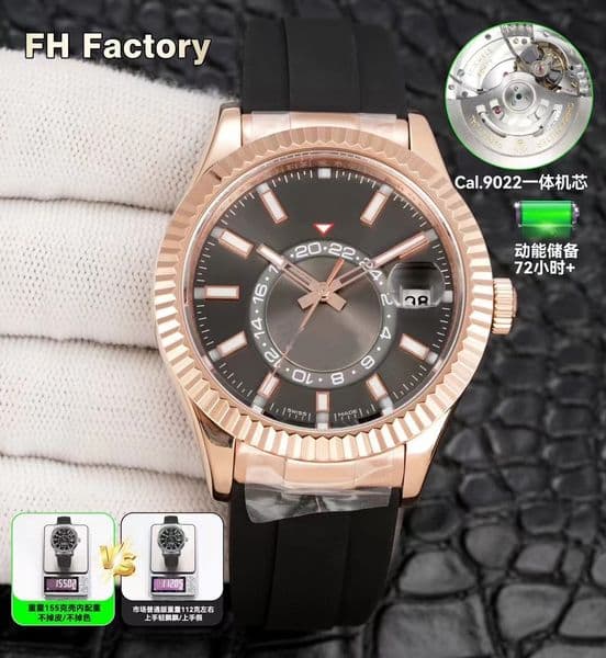 skydweller men watch superclone version menwatch 10A high quality auto mechanical movement-9002 72h power GMT function reloj montre luxe watchbox 0WKY
