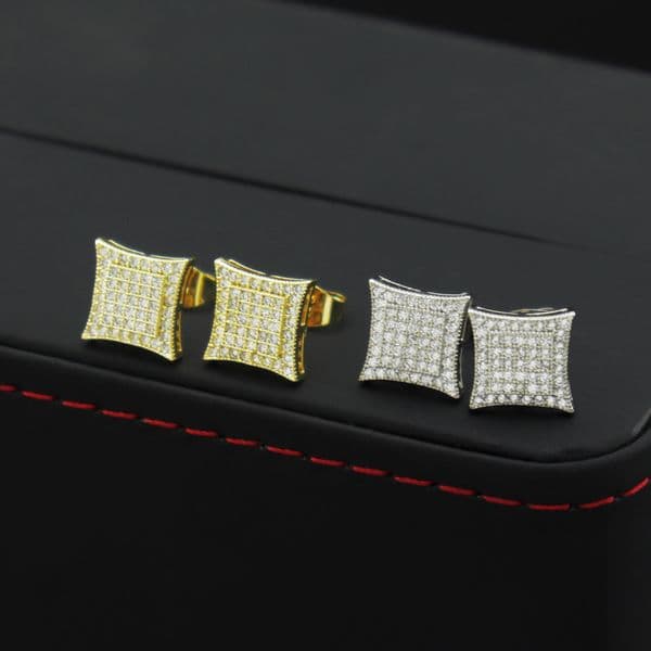 Free Shipping 2025 New Designer Accessories European And American Hip-hop INS Copper Inlaid Jewelry Earrings Zircon Geometric Stud Earrings