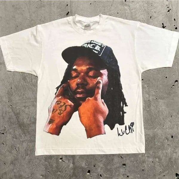 High Street Retro Trend Portrait Monogram Print Short Sleeve Summer T-shirt Y2k Goth Haruku Hip Hop Couple Casual Loose Shirt