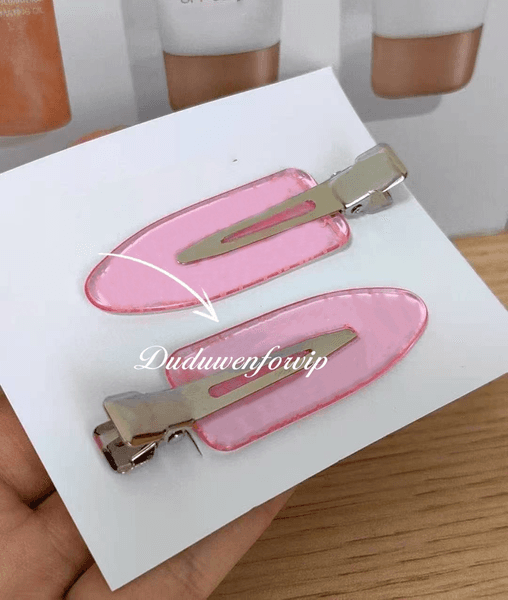 Party gift Desinger Hair Clips Set of 2 Pink hairpin Metal d Collection Hair Jewelry Gift box package wedding gift