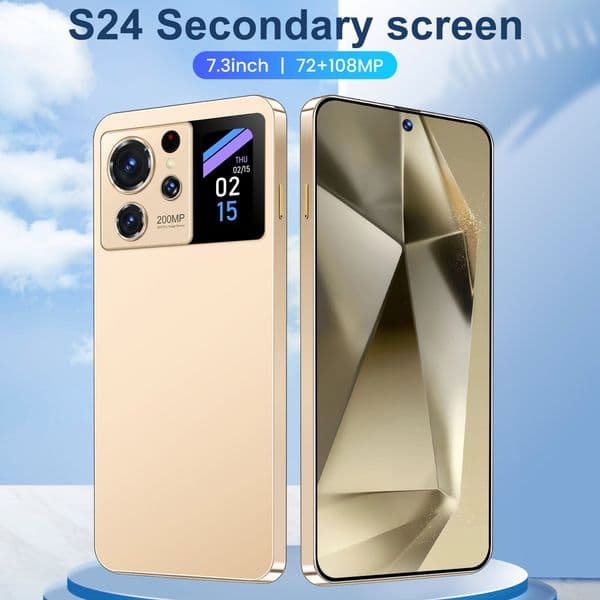 New Phone S24 Ultra Real Perforation With Secondary Screen 16+1Tb Cell Phones Unlock Touch Screen Phone Androids Camera Telephone HD Display Face Recognition