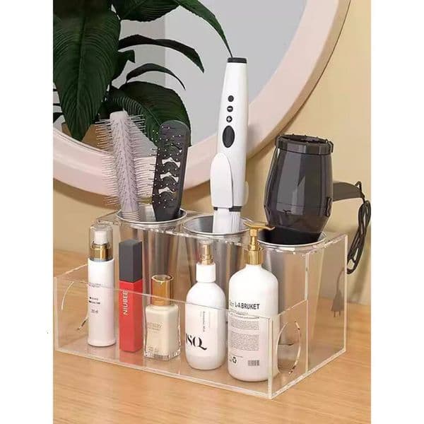 Acrylic Dryer Storage Rack Bathroom Toiletries Organizer Home Hair Care Tools Makeup Box
