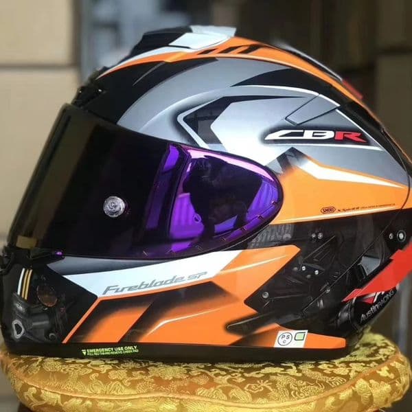 Full Face Motorcycle helmet shoei X14 Hon CBR orange color Riding Motocross Racing Motobike Helmet Casco De Motocicleta