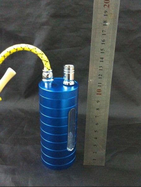 Blue stainless steel cigarette kettle Bongs Oil Burner Pipes Water Pipes Glass Pipe Oil Rigs Smoking Free Shippin