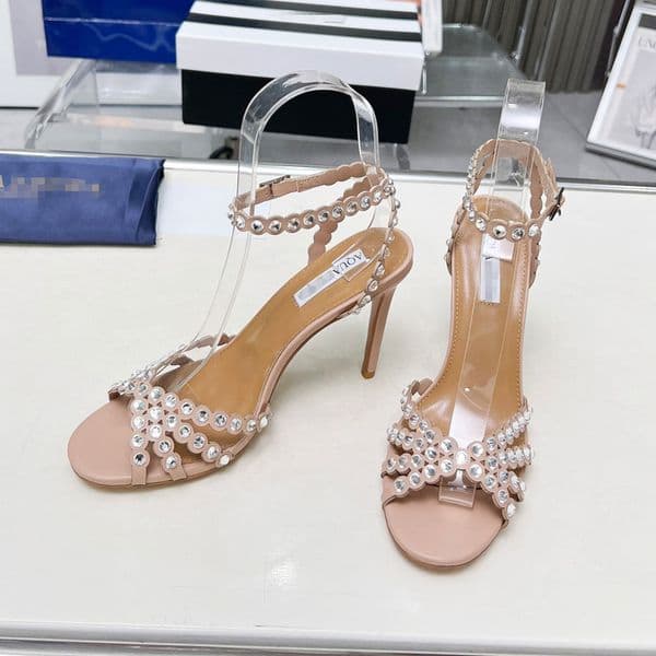 Designer Delicate Party Favor leather rhinestone pineapple female 2024 summer one-strap high-heeled sandals