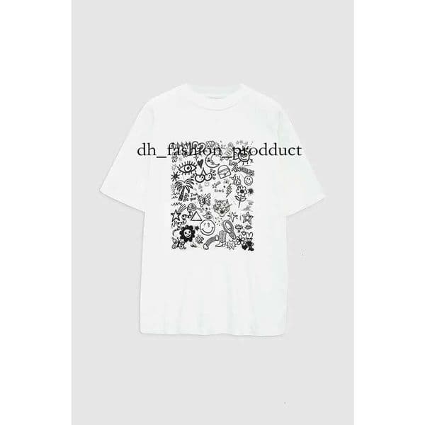 Fashion Trend Casual Short Sleeve Bing Tshirt Tops Clothes Designer Women T Shirt Pullover Cotton Classic Alphabet Print Fried Snowflake Wash Water Beach Tee e23