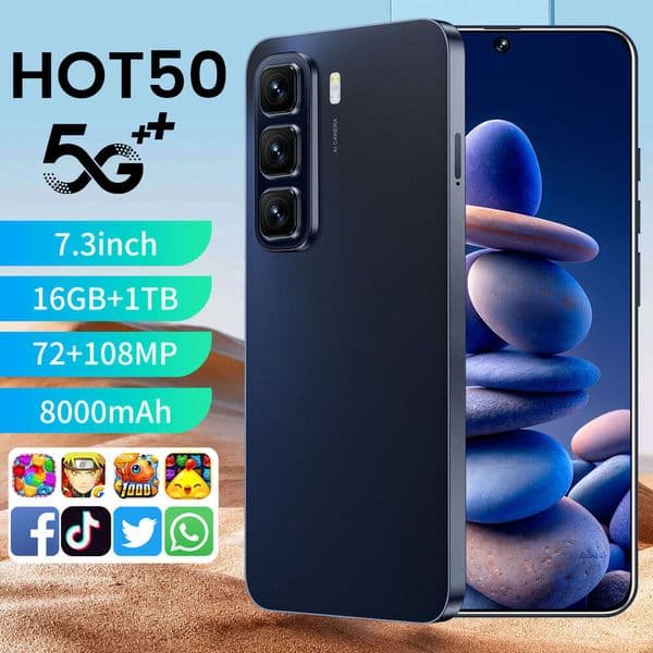 Hot Sale Ozone Phone Hot50 All-In-One Perforated Screen 16+1Tb Android Smartphone Bulk