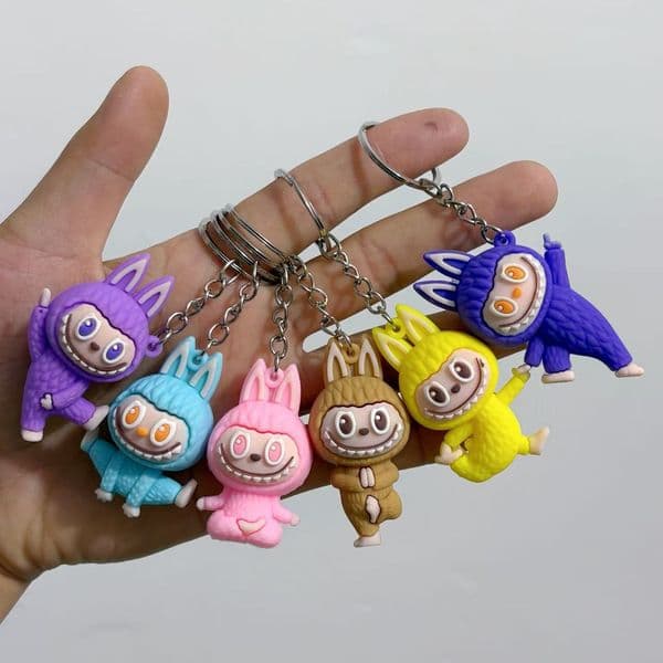 Wholesale of best-selling Labub keychain small pendants, cute bucktoothed series blind box figurines, schoolbag pendants