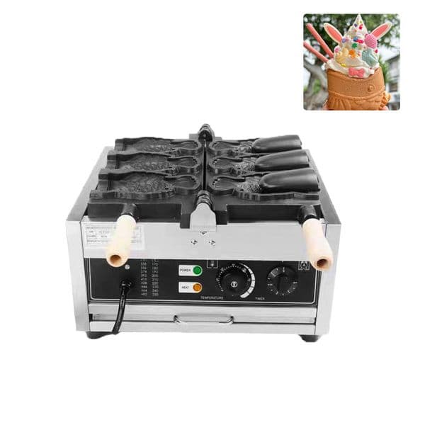 Commercial 3Pcs Fashionable Korea Style Tail Open Mouth Fill Ice Cream Fish Tongue Can Be Heated Taiyaki Waffle Maker Machine