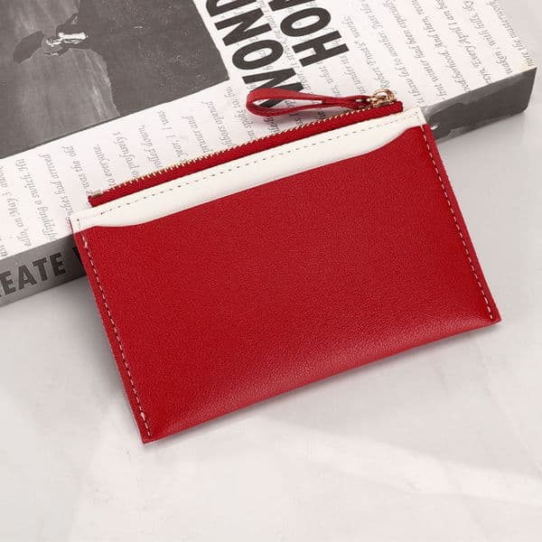 Designer Wallet, Cowhide Small Card Holder, Soft Leather, Genuine Leather Texture, Mini Neutral ID Card Holder, Women's Zipper, Women's Coin Wallet