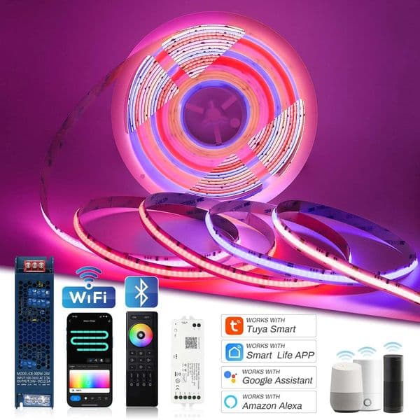 Addressable RGB COB LED Strip Full Dream Color LED Strip Light Pixel WS2811 LED Ribbon Lamp Tape Room Colorful LED Light 15M 20M W250707