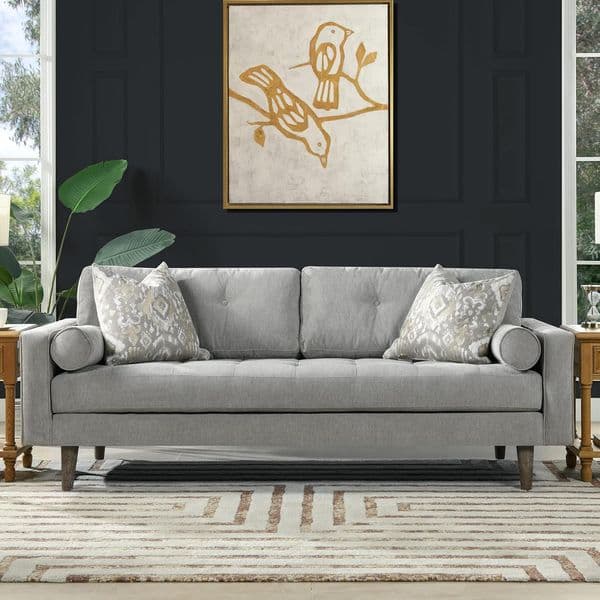 Jennifer Taylor Home Theo Sofas, Silver Grey Polyester