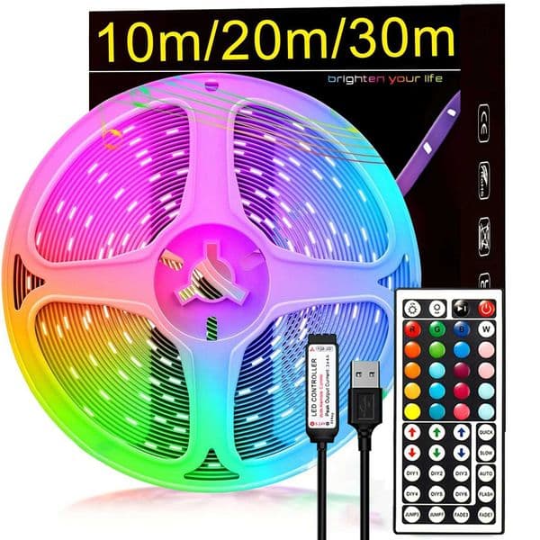 5V USB LED Strip Lights Tape RGB LED Wall Room 44-key Remote Control Flexible LED Tape Diode Lights for Room Home TV Backlight W250707