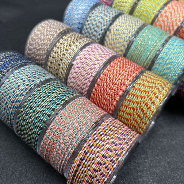 Wenzai Chichibu 2.0MM 100m plus gold hand-rolled cotton thread four strands of small rolled accessories tassel DIY accessories spike beading Tibetan style