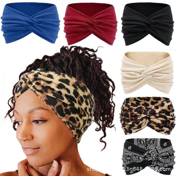 New Women's Wide Headband Yoga Elastic Fitness Running Sports Non-Slip Sweat-Wicking Hairband Hair Accessory ddmythur ddmythur