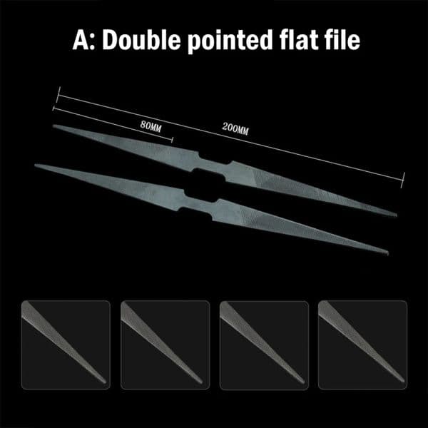 Hand Tool Workshop Equipment Double-Head Files Half Round Steel Flat Shaping Fast Polishing Wood Plastic Plaster Parts 1pc
