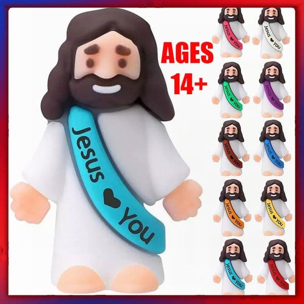 10pcs Miniature Jesus Statues PVC Tabletop Ornament Religious Figures Christmas Easter Party Festive Atmosphere Decoration