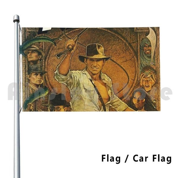 The 80s Poster Outdoor Decor Flag Car Flag Indiana Jones Indy Adventure Raiders Lost Ark 80s Treasure Hunter