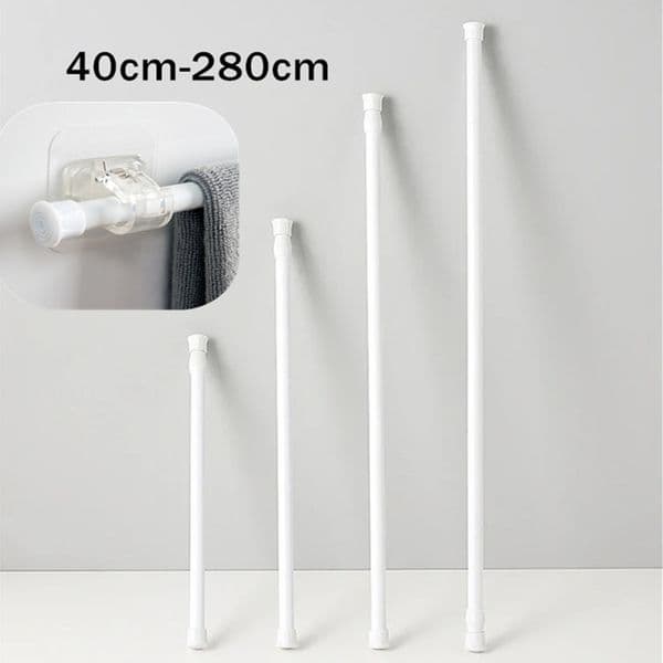 40-280cm Adjustable Curtain Rod Spring Loaded Extendable Telescopic Poles for Bathroom Bar Shower No Drilling Hanging Rods