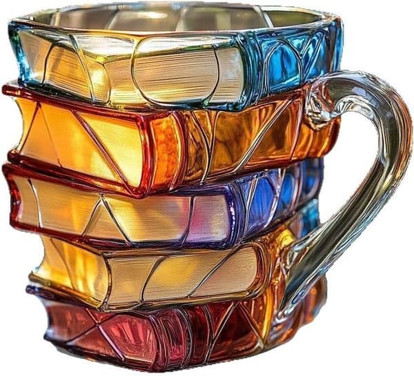 Painted Book Mug Novelty Coffee Mugs for Book Lover Gifts for Women, 11Oz Cool Funny Bookish Unique Coffee Mugs