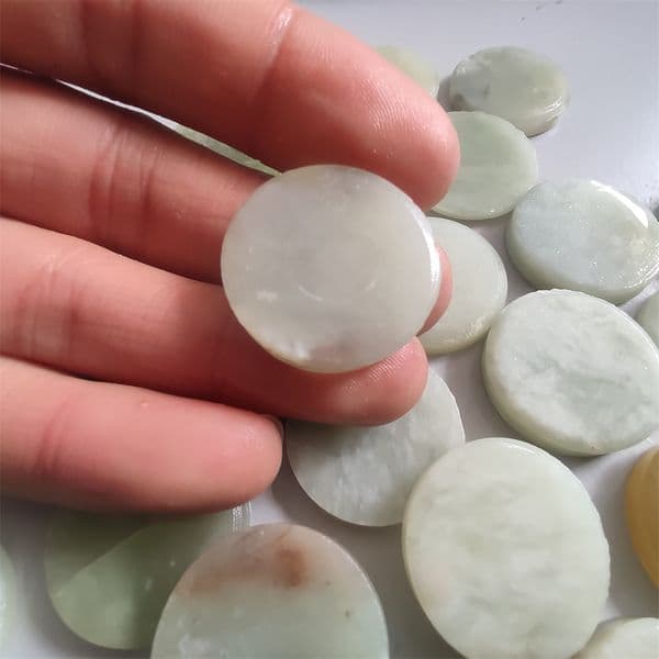 New Natural Xiuyan Jade Round Slice Processing Ring Serpentine Rock Serpentinite Cutting Crafts Home Decoration Stone Small Gift