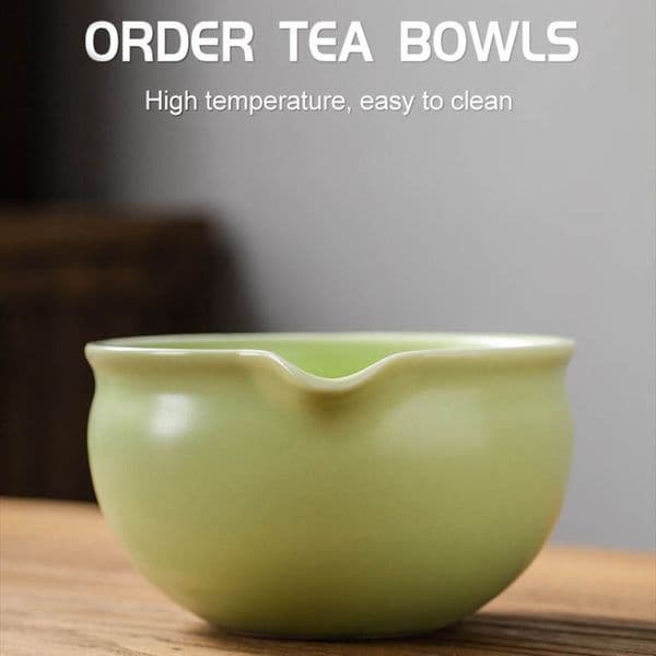 Ceramic Matcha Tea Set Large Capacity High Temperature Resistant Tea Wash Bowls Durable Smooth Tea Ceremony Tool