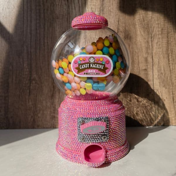Bling Candy Dispenser Coin Saving Box High Grade with Rhinestone Gumball Toys Dispenser Piggy Bank Home Decor Kids Candy Machine