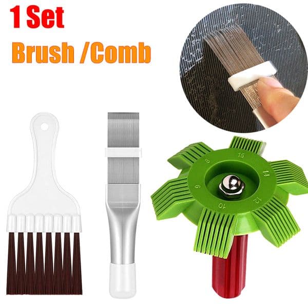 Portable Air Conditioning Fin Comb Radiator Condenser Cleaning Brush Refrigeration Repair Tool Home Kitchen Cleaning Accessories