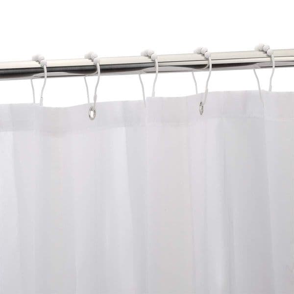 N90R Shower Curtain Hooks Rings, Stainless Steel Rust-Resistant Shower Curtain Rings And Hooks- Set Of 12-White