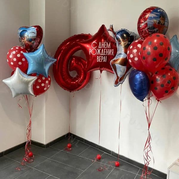 18Pcs Ladybug Girl Theme Balloon Red Numbers Colourful Party Decoration Balloon Set Holiday Birthday Shower Gift Home Decoration