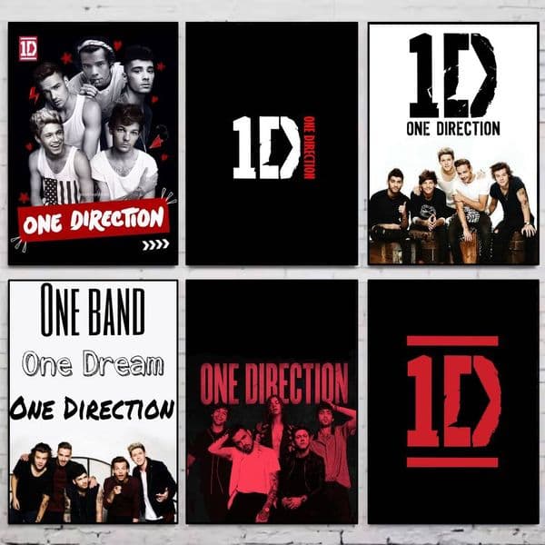 One D-Directions Poster Gallery Prints Self Adhesive Home Decor Decoration Wall Decals Living Room Sticker