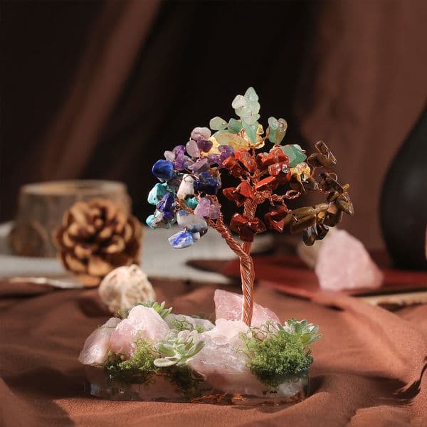 Crystal Money Tree Crystal Stone Rainbow Natural Gem Sitting Floor Style Home Room Study Decoration