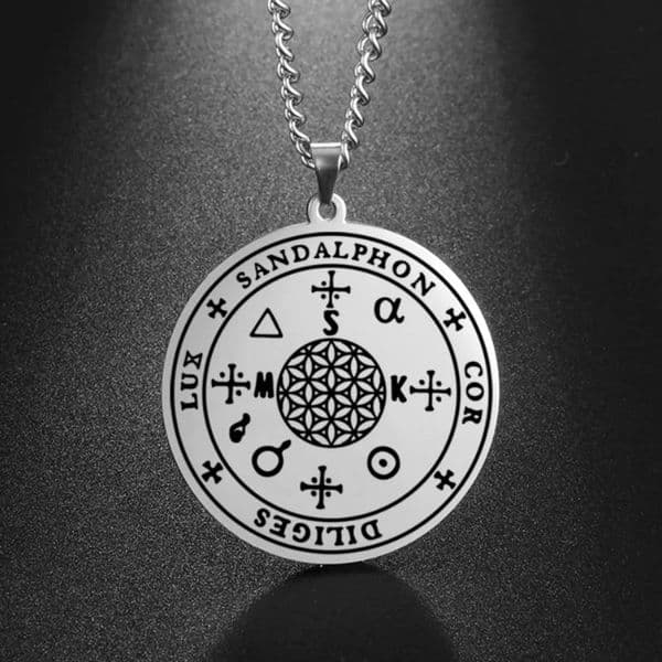 Dawapara Archangel Sandalphon Necklace Angelic Ambassador of Prayers Kabbalah Stainless Steel Amulet Jewelry