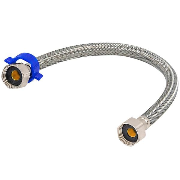 Toilet Connector, 12-Inch Stainless Steel Braided Hose with 1/2" Inch Ballcock Nuts, 1/2" Inch Compression