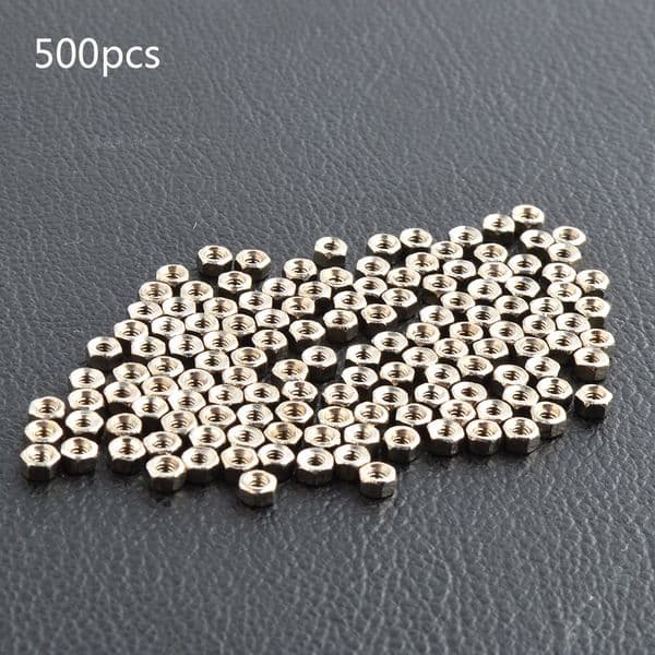 500pcs Glasses Screw Hex Nuts 1.2mm 1.4mm Nut Cap Eyeglasses Repairing Parts