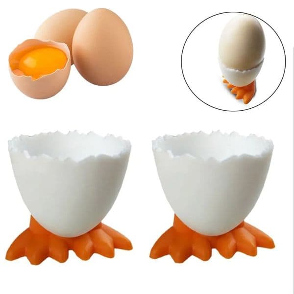 1/2/4PCS Chicken high footed egg tray cup Plastic egg tray Cute and creative breakfast egg cup holder Kitchen supplies