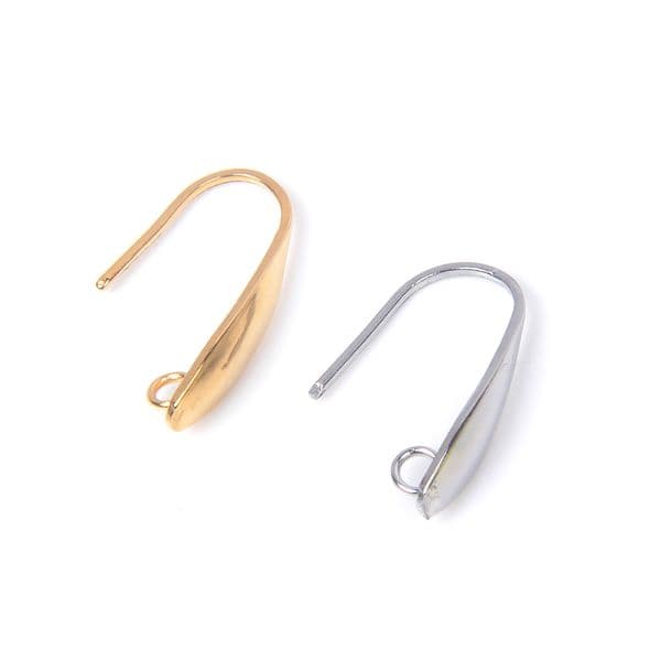 XHN 20pcs 316 Stainless Steel Ear Hooks Wholesale Gold Earrings Findings DIY Jewelry Making Earring Accessories Crafts