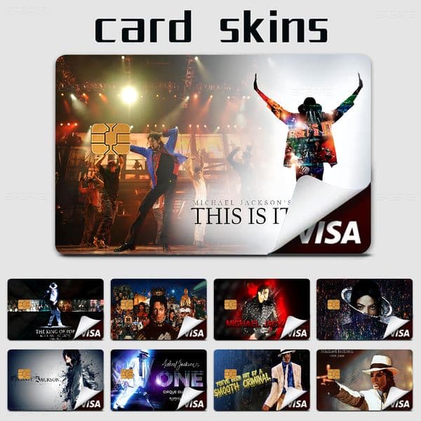 Michael Jackson Anime Cartoon Sticker Film Skin For Credit Card Debit Bank Bus Card