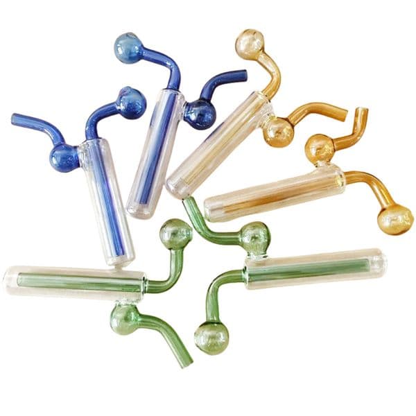 Portable glass oil burner water pipe thick Pyrex transparent recycling universal
